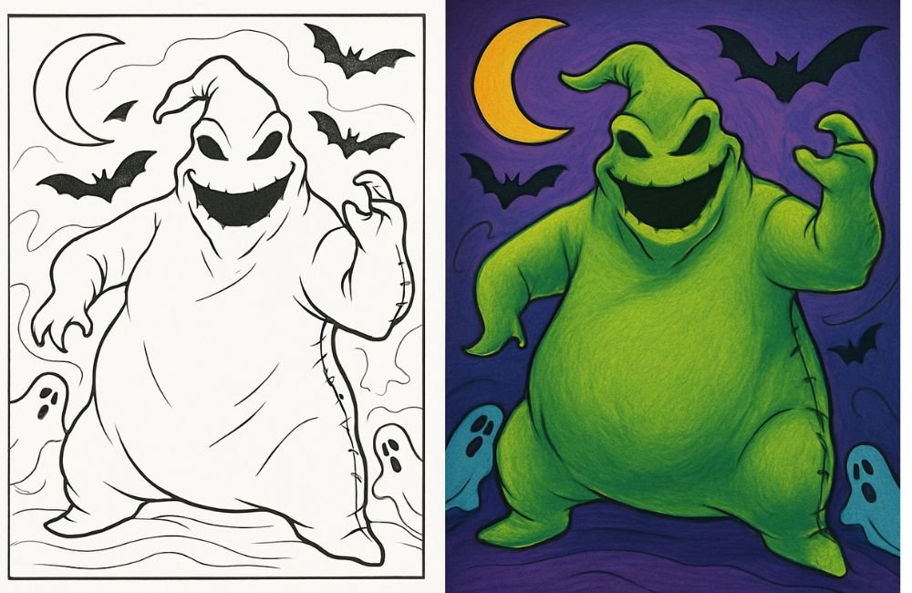10 Oogie Boogie Coloring Pages for Kids & Halloween Fun