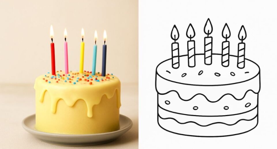20 Free Printable Birthday Cake Coloring Pages