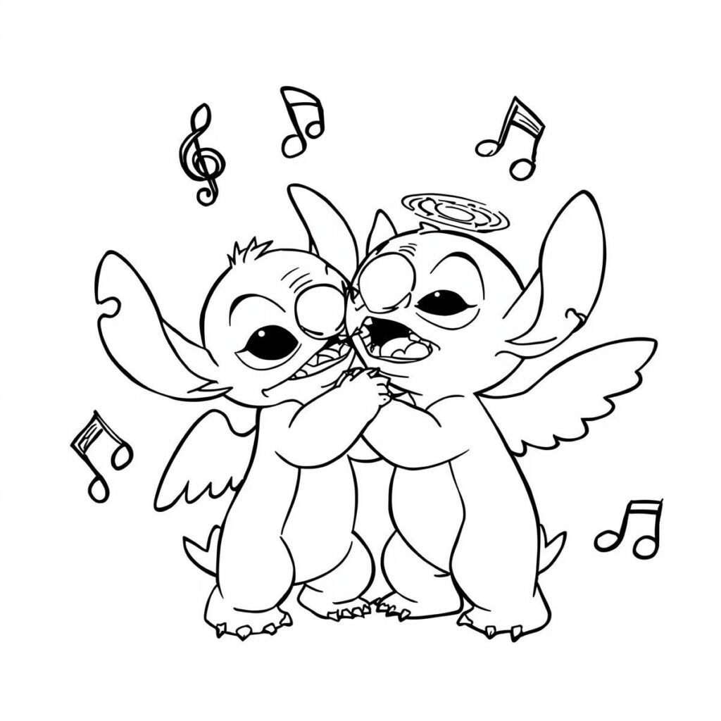 Angel and Stitch Singing