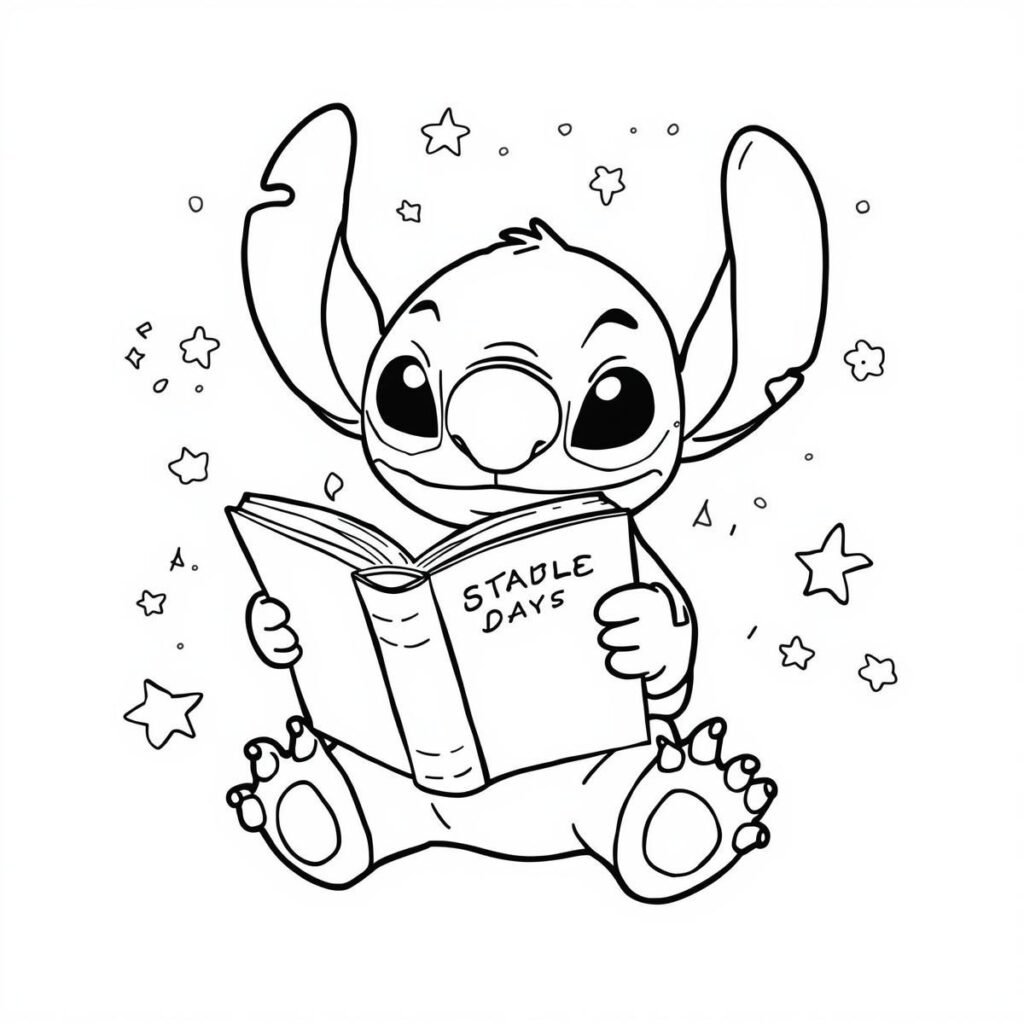 Stitch Reading a Storybook