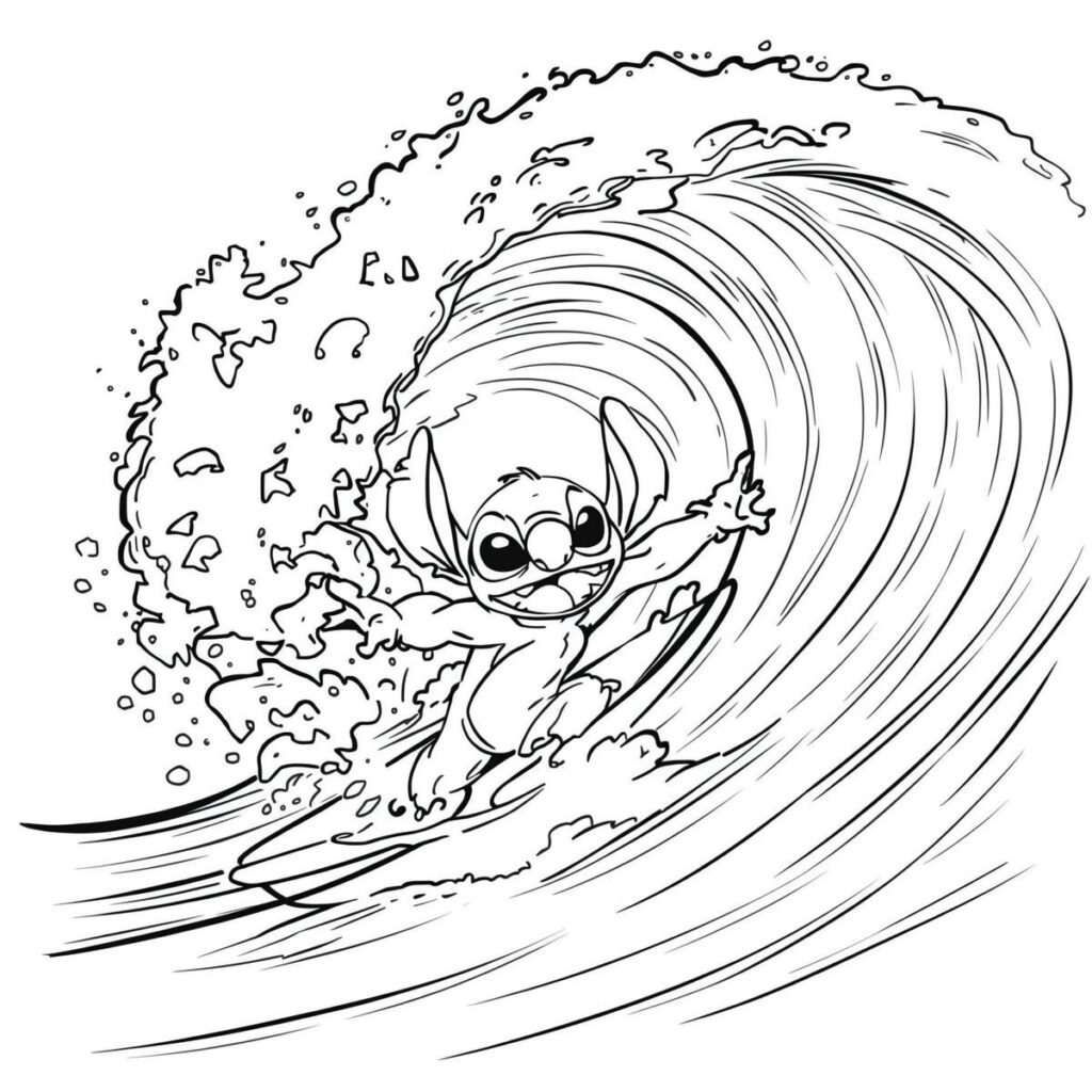 Stitch Surfing Big Waves
