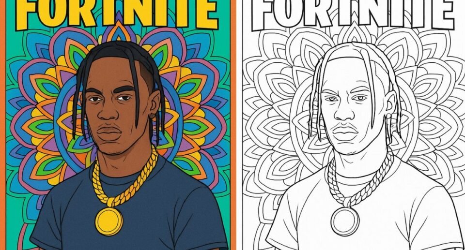 Travis Scott Fortnite Coloring Pages Monday Mandala