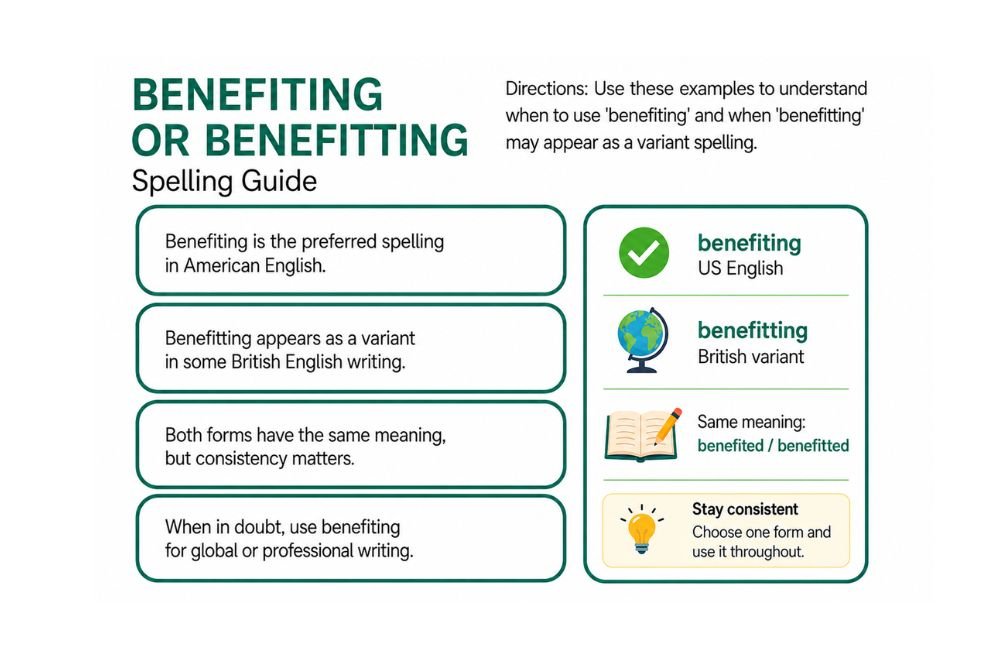 Benefiting or Benefitting: Correct Spelling, Meaning & Examples